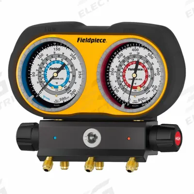 FIELDPIECE Analog Gauge: 3 Valves, 0 Hoses, Series GS, 3 in Gauge - Analog Manifold Gauge Kits