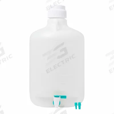 APPROVED VENDOR Carboy: 20 L, 5.28 gal, Polypropylene, 300 mm Body Dia, Spigot, 2 Handles - Round Carboys & Jugs with Spigots