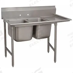 ADVANCE TABCO Scullery Sink: 2 Bowls, 42 in Overall Ht, 80 in Overall Lg, 31 in Overall Wd (MPN 9-42-48-24R). Key specifications — Brand: ADVANCE TABCO.