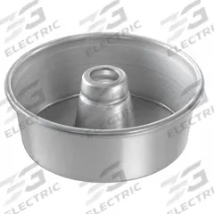 CHICAGO METALLIC Cake Pan: Aluminum, Uncoated, Solid, 7 1/2 in Overall Dia, 2 3/4 in Overall Dp (MPN 46500). Key specifications — Bead Closure: Closed Bead; Coating: Uncoated; Pan Style: Angel Food Cake Pan; Perforation: Solid; Brand: CHICAGO METALLIC; Color: Silver; Material: Aluminum; NSF Certified: No.