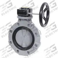 HAYWARD Butterfly Valve: 2 1/2 in Pipe Size, Concentric, 150 psi Max. Pressure (CWP), Wafer, EPDM (MPN BYV44025A0EG000). Key specifications — Brand: HAYWARD; Handle Type: Gear Operated Handwheel; Disc Material: Glass-Filled Polypropylene.