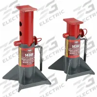 AME Jack Stand: Pin Adjustment, 9 ton Load Capacity, 16 1/2 in Max Extended Ht, Square, Steel, 1 PR (MPN 14360). Key specifications — Base Shape: Square; Base Material: Steel; Saddle Shape: Flat; Brand: AME.