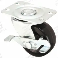 APPROVED VENDOR Plate Caster: Swivel, Side Brake, Rubber, 2 in Wheel Dia, 7/8 in Wheel Wd, Plain (MPN 33H636). Key specifications — Wheel Bearing Type: Plain; Wheel/Tread Color: Black; Brand: APPROVED VENDOR; Caster Type: Swivel with Brake.