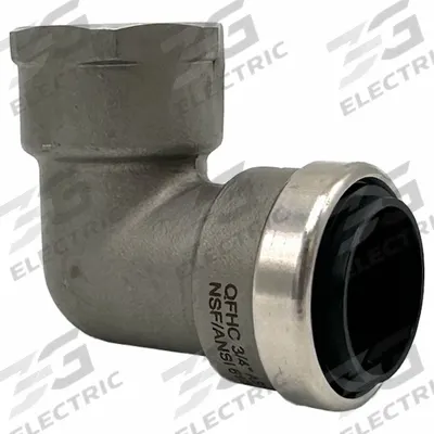 APPROVED VENDOR Push-Fit Elbow Fitting: 3/4 in OD x 3/4 in Pipe Size - Stainless Steel Push-to-Connect Tube Fittings