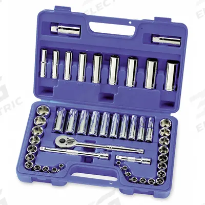 WESTWARD Socket Wrench Set: 3/8 in Drive, 49 Piece, 6-Point - SAE & Metric Socket Sets with Drive Tools
