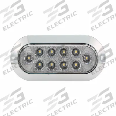 MAXXIMA Backup/Reverse Light: LED, Backup/Reverse Light, White, Oval, 3 1/2 in Overall Ht - Backup/Reverse Lights