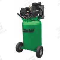 SPEEDAIRE Portable Air Compressor: Oil Lubricated, 30 gal, Vertical, 2 hp, 5.5 cfm @ 90 psi (MPN 48UY04). Key specifications — attr48686: Oil Lubricated; attr48685: 240V AC; attr48689: 4.90 cfm; attr48678: 15 A; attr48688: Bull Horn Handles; attr48671: SPEEDAIRE; attr124308: Standard (75 dBA or more).