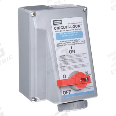 HUBBELL Mechanical Interlock: 240V AC, Three Phase, 20 A, 3 Pole - Watertight Interlocks
