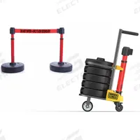 Belt Barrier System: 42 in Post Ht, 15 ft Belt Lg, Red, 4 No. of Posts, Message, Fillable Base (MPN PL4079). Key specifications — Brand: BANNER STAKES; Base Shape: Round Flat; Belt Color: Red; Message: Do Not Enter - Arc Flash Boundary; Post Color: Red; Includes: (5) Bases; Belt Type: Message.