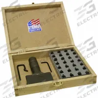 C.H. HANSON Hand Stamp Kit: 1/16 in Character Ht, 1 in Shank Lg, Steel, (3) Blank ( ) (MPN 27770). Key specifications — Characters Included: 0 to 8 (With 6 Serving as 9); Holds: 1/16 in; Brand: C.H. HANSON; Material: Steel.