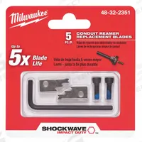MILWAUKEE Replacement Blade: For Grainger No. 53KK03, For Mfr No. 48-32-2350, 2 Blades Included, 1 (MPN 48-32-2351). Key specifications — attr424298: 53KK03; attr424302: (2) Cap Screws; attr424301: Steel; attr522331: Replacement Blade; attr424299: 48-32-2350; attr424296: MILWAUKEE; attr549253: 1.