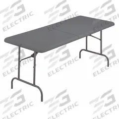ICEBERG Folding Table: Rectangle Table Shape, Charcoal Tabletop, 30 in Dp, 96 in Wd, 29 in, Bullnose (MPN 65477). Key specifications — attr1035217: Charcoal; attr1035250: Charcoal; attr1035202: ICEBERG.