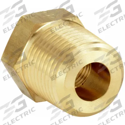 PARKER Metal Pipe Straight: Straight, Brass, 1/2 in x 3/8 in, 6,000 psi - Threaded Extreme-Pressure Hydraulic Pipe Fittings