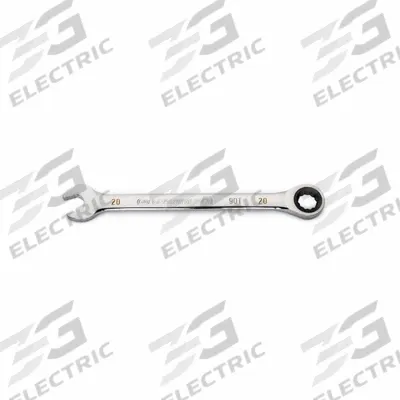 GEARWRENCH Combination Ratcheting Wrench: Alloy Steel, Full Polish Chrome, 20 mm Head Size - SAE 12-Point Ratcheting Combination Wrenches
