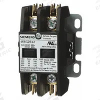 SIEMENS Definite Purpose Magnetic Contactor: 2 Poles, 480V AC, 30 A, Non-Reversing (MPN 45EG20AH). Key specifications — Brand: SIEMENS; Coil Voltage: 380-440/440-480V AC; Contactor Style: HVACR Definite Purpose Contactor; Mounting Style: Surface; Terminal Connection Type: Screw Terminals; Maximum Voltage Rating: 600V AC; Series: 42 Series; Phase: Three.