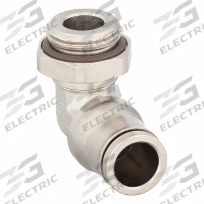LEGRIS Push-Fit Elbow Fitting: 10 mm OD x 3/8 in Pipe Size, Push-to-Connect x MBSPP - Nickel-Plated Brass Tube Fittings