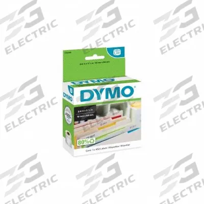 DYMO File Folder Label: 2 1/2 in Label Wd, 3/4 in Label Ht, White - Desktop Direct Thermal Labels
