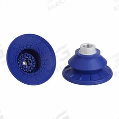 SCHMALZ Vacuum Pad Assembly: Bellows, 1.5 Folds, G3/8 in, 89 mm Pad Dia, NBR, Blue, 60 A, SAB (MPN 10.01.06.00676). Key specifications — attr1019101: 10.01.06.00676; attr1019103: SCHMALZ; attr1019107: 60 A.
