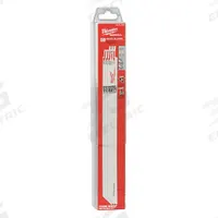 MILWAUKEE Reciprocating Saw Blade: 18 Teeth per Inch, 12 in Blade Lg, 0.04 in Blade Thick, 50 PK (MPN 48-01-6189). Key specifications — attr1109198: 18; attr1109200: Flexible for Curved Cuts; attr1109201: Straight; attr1109209: MILWAUKEE.