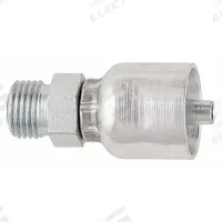 PARKER Hydraulic Crimp Fitting: Steel x Steel, Straight, -12 For Hose Dash Size, Male x Genderless (MPN 1J043-16-12). Key specifications — Fitting Gender: Male x Genderless; Fitting Connection Type: ORS x Crimp; For Hose Dash Size: -12; Thread Size: 0.511"-27; Brand: PARKER.