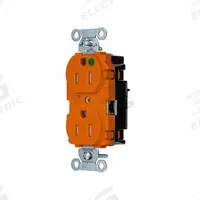 HUBBELL Receptacle: Hospital Grade, Duplex, 5-15R, Orange, 125V AC, 15 A, 2 Pole / 3 Wire (MPN 8200STOTR)