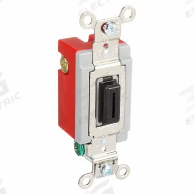 HUBBELL Wall Switch: Locking Switch, 3-Way, Maintained, Black, 120/277V AC - Locking Wall Switches