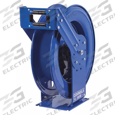 COXREELS Spring Return Hose Reel: 50 ft (1 in I.D.), 1,250 psi Max Op Pressure, Brass - Truck-Mount Oil Spring-Return Hose Reels