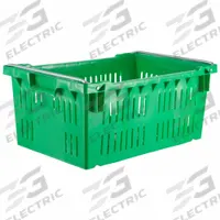 ORBIS Stacking and Nesting Tote: 12 gal, 23 5/8 in x 15 3/4 in x 10 1/4 in, Green, Lid Not Included (MPN AF2416-10 Green). Key specifications — Nestable: Nesting Capable; Brand: ORBIS; Material: Plastic.