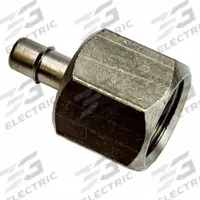 MEM-CO Mini Barb Fitting: 1/2 in Pipe x 3/8 in ID Size, FNPT x Tube, Brass, 11/16 in Overall Lg (MPN 1/2FLB8-NP). Key specifications — Brand: MEM-CO.