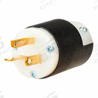 HUBBELL Straight Blade Plug: 5-20P, 125V AC, 20 A, 2 Pole, 3 Blade, Black/White (MPN HBL5366CST)