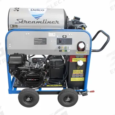 DELCO Streamliner Pressuer Washer: Heavy Duty, Cart, 4,000 psi, 4 gpm - Hot Water Pressure Washers