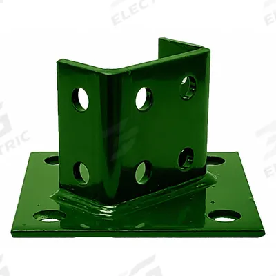 VAST Strut Channel Fitting: 1 5/8 in x 3 1/4 in For Strut Channel Size, Green Coated - Post Bases for Double Channels