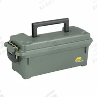 PLANO MOLDING Tool Box: 13 1/2 in W 5 9/16 in D 5 9/16 in H, Plastic, Green, Padlock, 1 Compartments (MPN 121202). Key specifications — attr1116905: Green; attr1116946: PLANO MOLDING; attr1116904: Padlock.