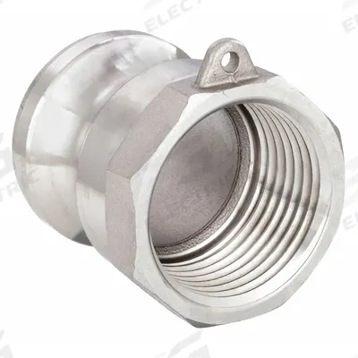 USA INDUSTRIALS Cam and Groove Adapter: 5 in Coupling Size, 5 in -8 Thread Size - Type A Stainless Steel Cam & Groove Fittings