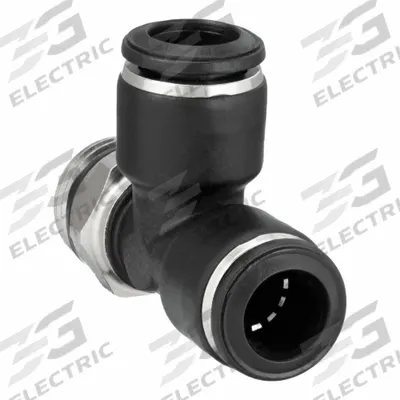 LEGRIS Push-Fit Wye Fitting: 10 mm OD x 10 mm OD x 10 mm OD Size, Polymer - Nylon & Nickel-Plated Brass Tube Fittings