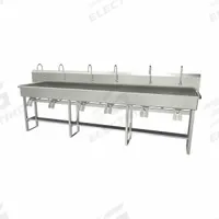 SANI-LAV Wash Station: 45 in Overall Ht, 117 in Bowl Lg, 8 in Bowl Dp, 2 gpm Flow Rate, 16 ga (MPN 512FK2). Key specifications — Includes Side Splash: Side Splash Not Included; Brand: SANI-LAV.