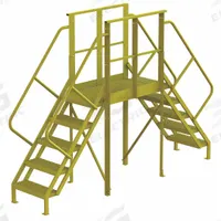 TRI-ARC Crossover Bridge: 4.2 ft Platform Ht, Steel, 1,000 lb Load Capacity, Serrated, 5 Steps (MPN 7CY83). Key specifications — Brand: TRI-ARC; Color: Yellow; Tread Type: Serrated.