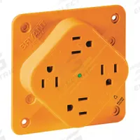BRYANT Receptacle: Quad, 5-15, Orange, 125V AC, 15 A, 2 Pole / 3 Wire (MPN 1254IGO)