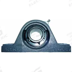 NTN Pillow Block Bearing: 1 1/4 in Bore, Cast Iron, Set Screws, 2 1/8 in Shaft Ht, 4,200 RPM (MPN UCPX-1.1/4M). Key specifications — Brand: NTN; Maximum Speed: 4,200 RPM; Mounting Bolt Size: 1/2 in; System of Measurement: Inch.