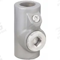 Sealing Fitting - Vertical and Horizontal: Aluminum, 2 in Trade Size, Female, 7 1/2 in Overall Lg (MPN EYSEF200AL). Key specifications — Brand: APPLETON ELECTRIC; Finish: Powder Coated; Connection Type: Threaded; Thread Gender: Female; Ends - Hazardous Fittings: 2 in FNPT x 2 in MNPT; Material: Aluminum; Hazardous Location Rating: Class III; Thread Type: NPT.