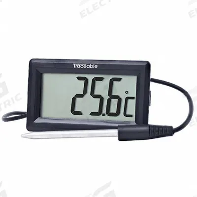 TRACEABLE Extra-Long Thermometer Probe: -58°F to 572°F /-50°C to 300°C - General Purpose Panel Mount Digital Thermometers