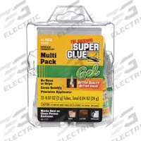SUPER GLUE Instant Adhesive: Original Gel, Gen Purpose, 0.07 fl oz, Tube, Clear, Gel, 12 PK (MPN 15185). Key specifications — Series: Original Gel; Primary Applications: General Purpose; Materials Bonded: Ceramic; Brand: SUPER GLUE; Secondary Compatible Materials: Ceramic and Porcelain.