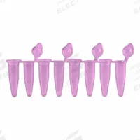APPROVED VENDOR PCR Strip: PCR Strip, Polypropylene, 0.2 mL Capacity - mL, 0.01 fl oz Capacity - oz (MPN P3010-A-P). Key specifications — Brand: APPROVED VENDOR; Graduated: No; Closure Color: Purple; Includes: Attached Individual Flat Caps; Includes Closure: Yes; Body Color: Purple; Bottom Shape: Conical; Body Material: Polypropylene.