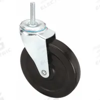 APPROVED VENDOR Stem Caster: Swivel, 5 in Wheel Dia., 1 in Wheel Wd, Rubber, 125 lb Load Capacity (MPN 32J789). Key specifications — Brand: APPROVED VENDOR; Thread Size: 3/8"-16; Roll Up: Swivel.