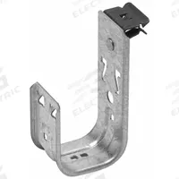 COOPER B-LINE J-Hook: Hammer-On with Locking Latch, 2 in Max. Bundle Dia., 30 lb Max. Load Capacity (MPN BCH32-E-2-4). Key specifications — Material: Galvanized Steel; Mounting: Front Mount; Includes Locking Latch: Yes; Color: Silver; Brand: COOPER B-LINE; Mounting Location: Beam; Mounting & Attachment (subhead): Hammer-On with Locking Latch.