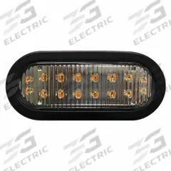 ECCO Warning Light: Perimeter Flashing Warning Light, White, 2 1/8 in Overall Wd, LED, 12-24V DC (MPN 3965A). Key specifications — Operating Voltage: 12-24V DC; Number of Flash Patterns: 8; Includes: Grommet; Electrical Connection: Blunt Cut Wires; Mount Type: Grommet; Brand: ECCO; Shape: Round.