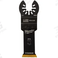 MILWAUKEE Oscillating Tool Blade: 1 1/8 in Blade Wd, 4 1/4 in Overall Lg, Flush Cutting, Bi-Metal (MPN 49-25-1251). Key specifications — attr1097473: Drywall; attr1097476: MILWAUKEE; attr1097456: Flush Cutting.