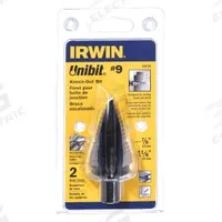 IRWIN Step Drill Bit: 7/8" to 1-1/8", Black Oxide HSS, 3-Flats Shank (MPN 10239). Key specifications — attr1234936: Not Impact Rated.