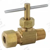 APPROVED VENDOR Needle Valve: Inline Valve Body, Brass, 1/4 in Pipe Size, Compression x MNPT, Male (MPN 709101-0402). Key specifications — For Media: Water; Standards: NSF 61 Annex G; Brand: APPROVED VENDOR; Connection Gender - Side 2: Male; Connection Type - Side 1: Compression; Connection Type - Side 2: NPT; Connection Type: Compression x MNPT.