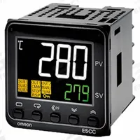 OMRON Temperature Controller: E5CC, 1/16 DIN Size, Linear/RTD/Thermocouple, 100 to 240V AC, 700°C (MPN E5CC-QX3A5M-000). Key specifications — Brand: OMRON; Alarms: (3) Relays; Control Mode: On/Off Action; Current: 7 mA; Display Type: Digital; Input Voltage: 100 to 240V AC; Output: (3) Alarm; Product Type: Temperature Controller.